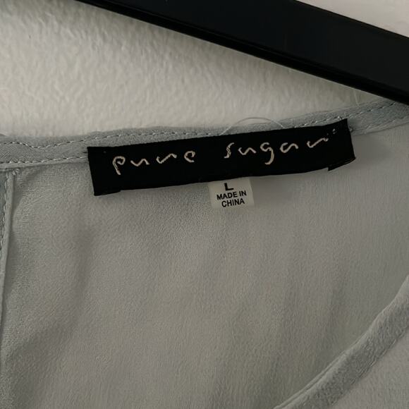 VTG Pure sugar sea foam‎ sheer top with floral down bodice size L - Picture 2 of 7